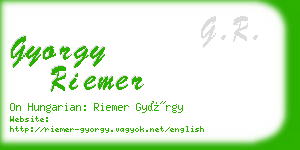 gyorgy riemer business card